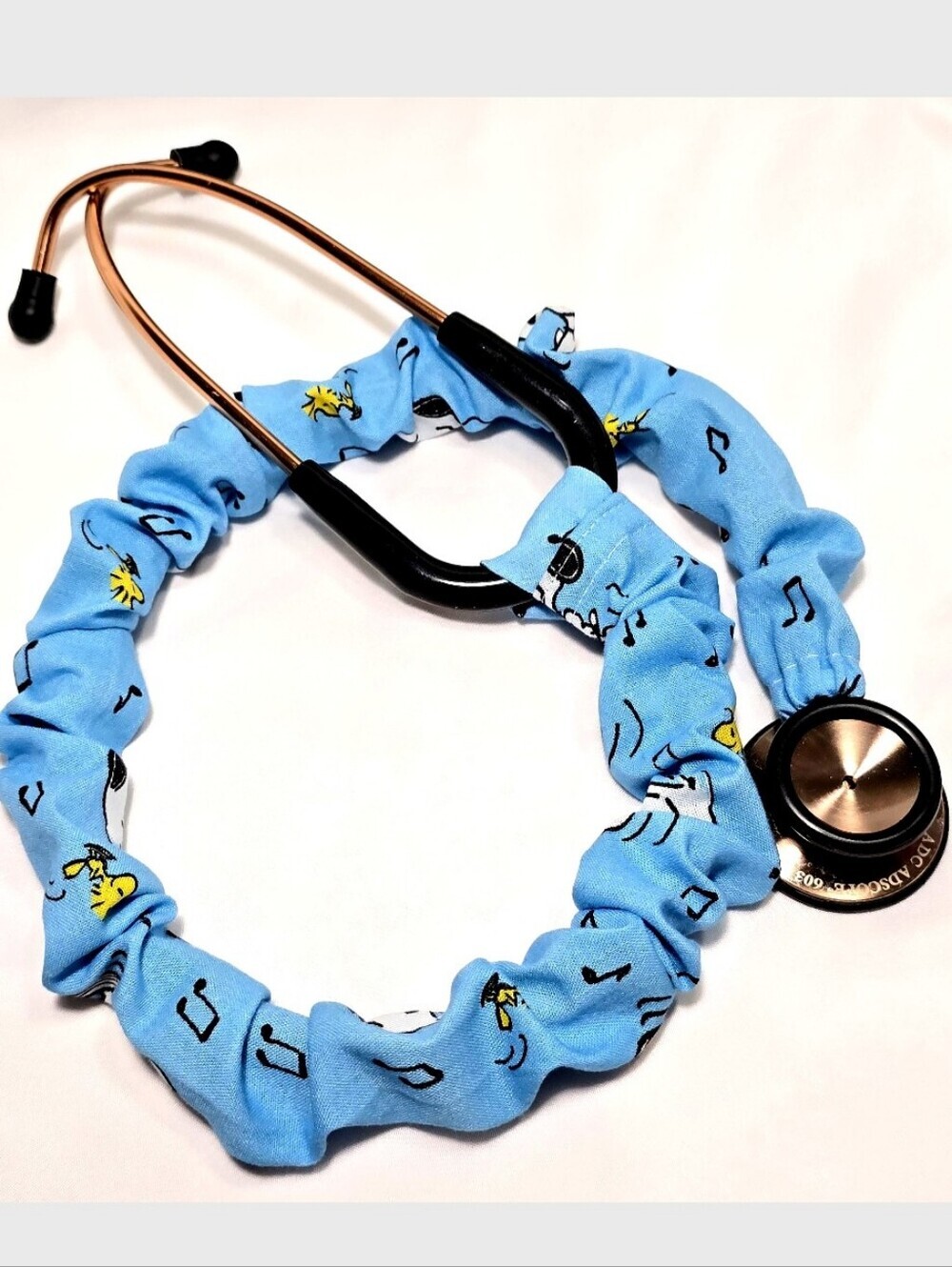 Handmade Light Blue Peanuts Snoopy Stethoscope Sleeve: Washable Cotton Cover